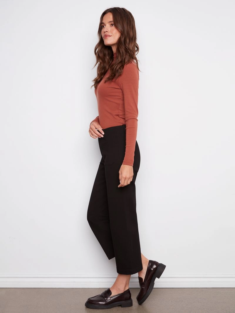 Charlie B. Wide Leg Ponte Pant High Rise