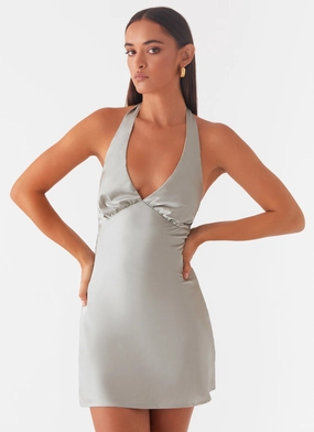 Heavy Hearted Mini Dress - Sage Layered Form everyday elegance