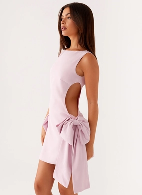 Rhodes Bow Mini Dress - Pink Street Style