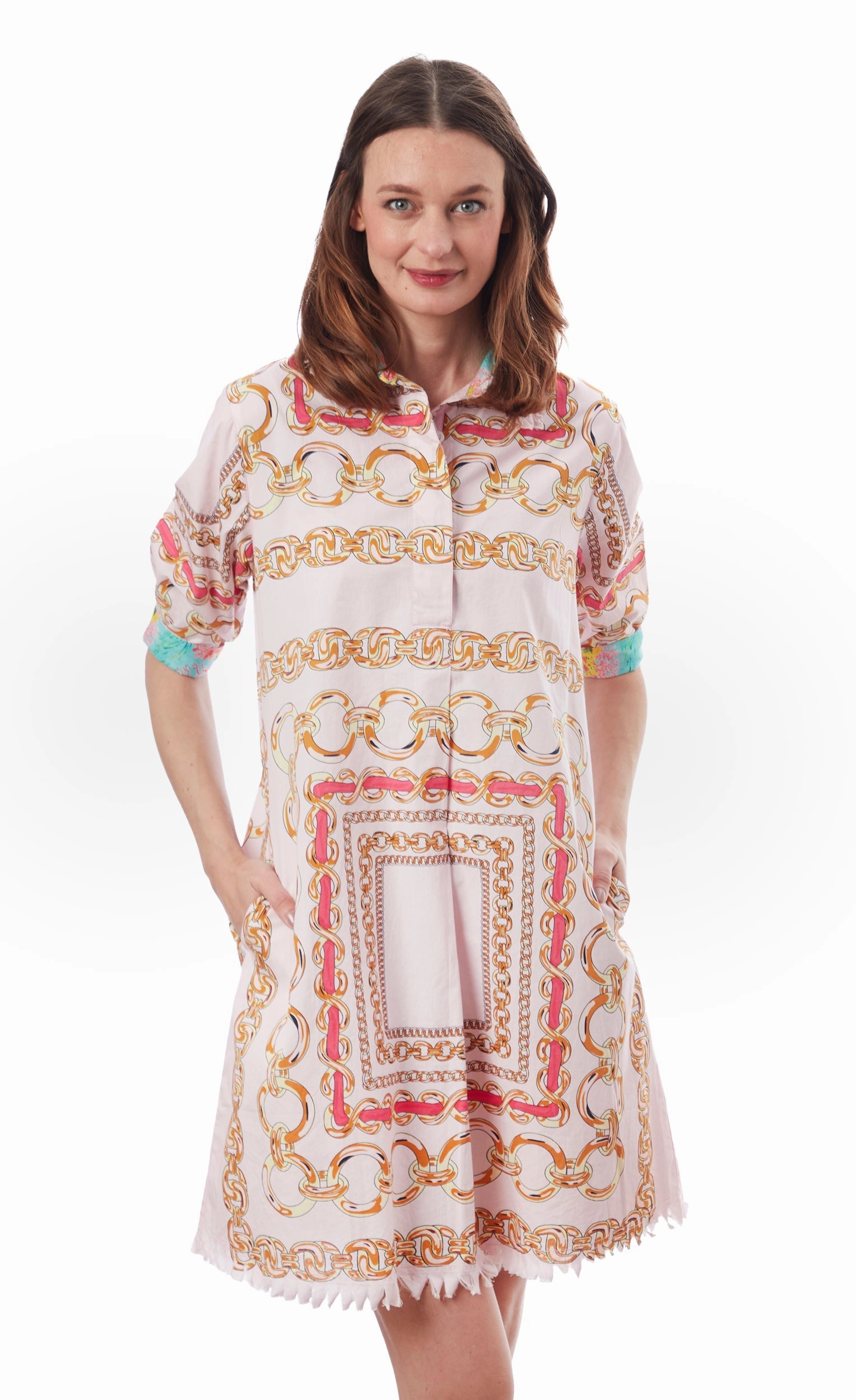 Trendy Tailoring Chatham Dress - Pink Links Print