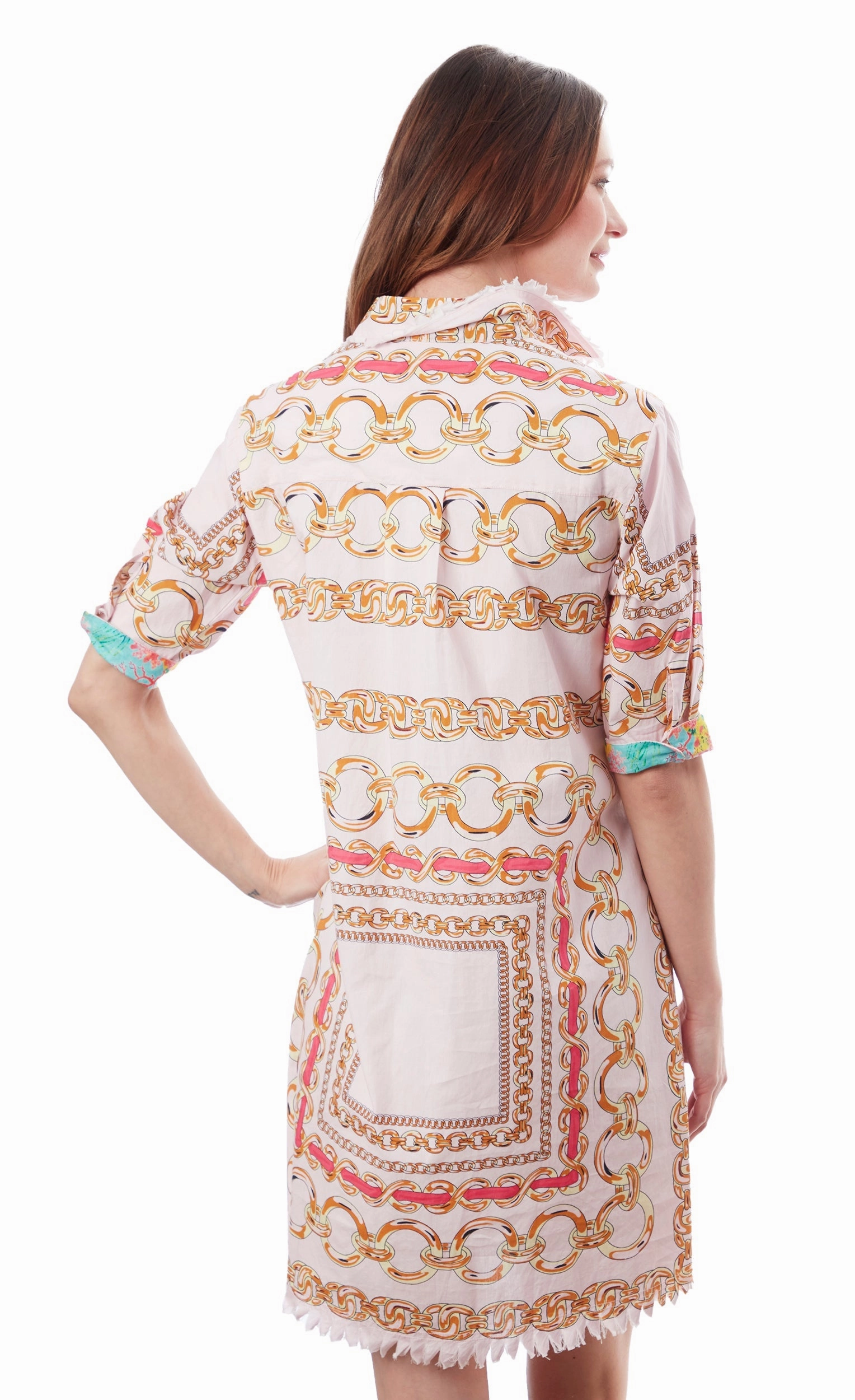 Chatham Dress - Pink Links Print Dreamy Motion Summer Outfit