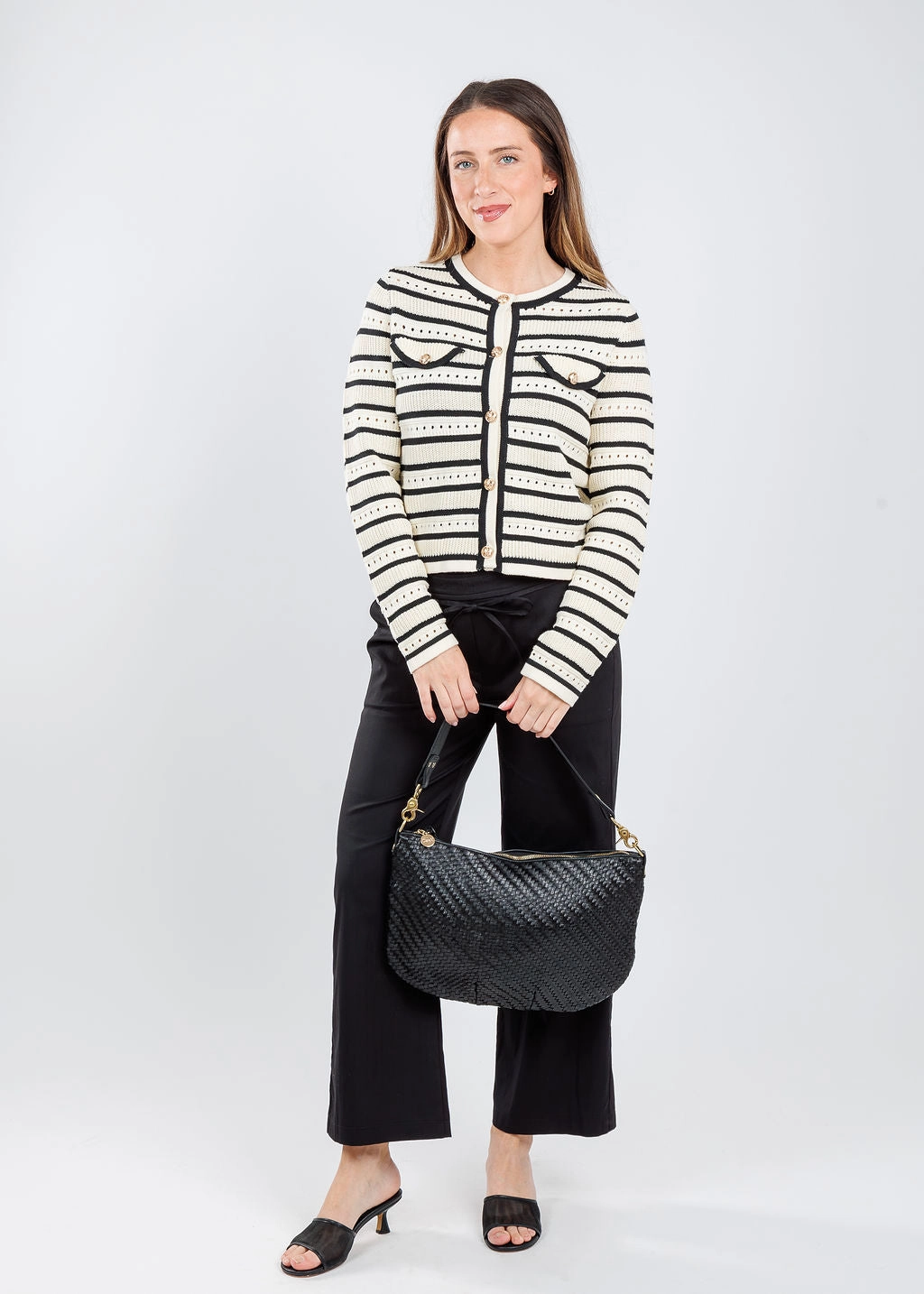 Non Restrictive Cut Comfy Wardrobe Chiara Crop Pants - Black