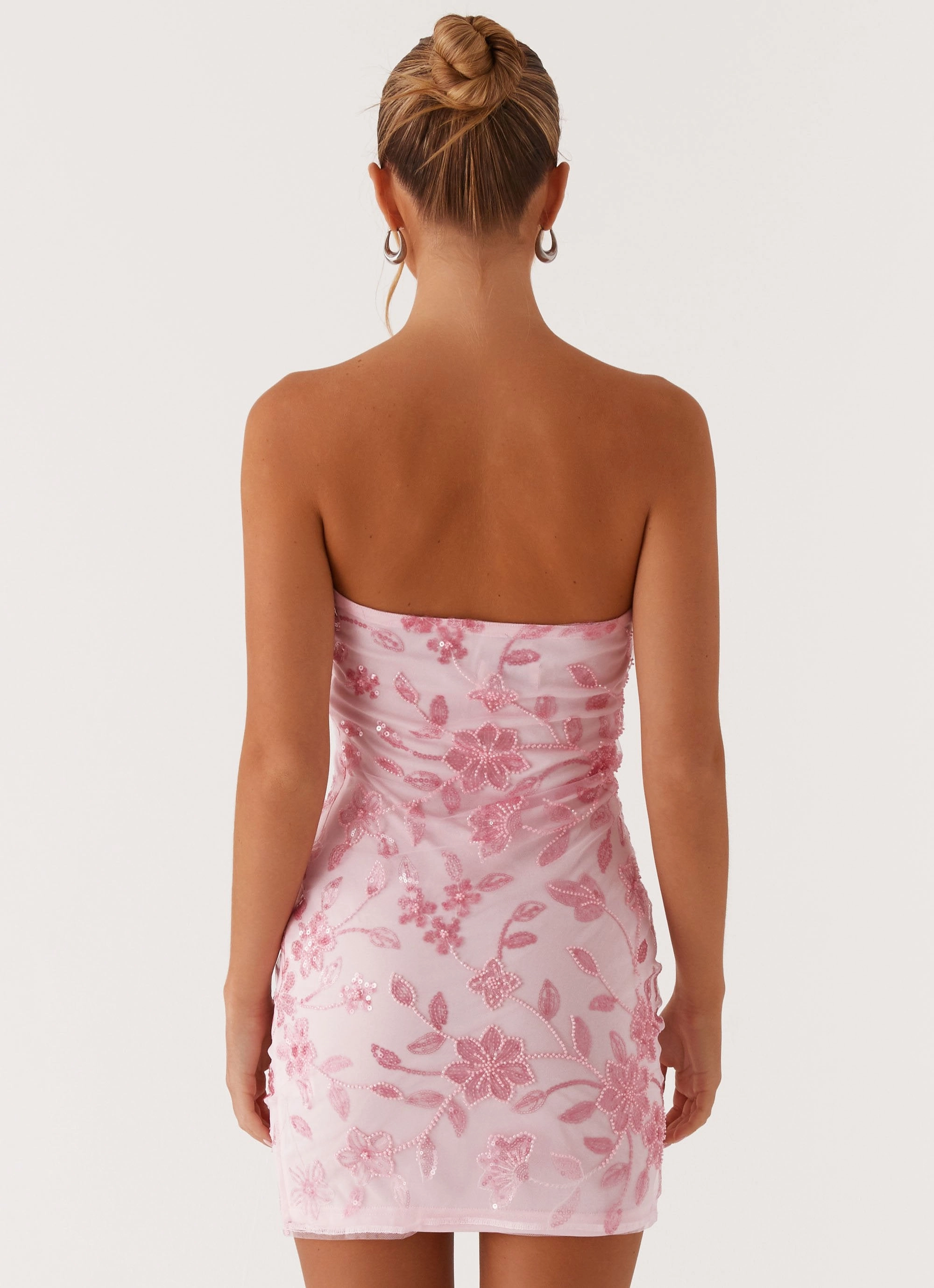 Moorey Beaded Mini Dress - Pink Body Flow Cozy Flex