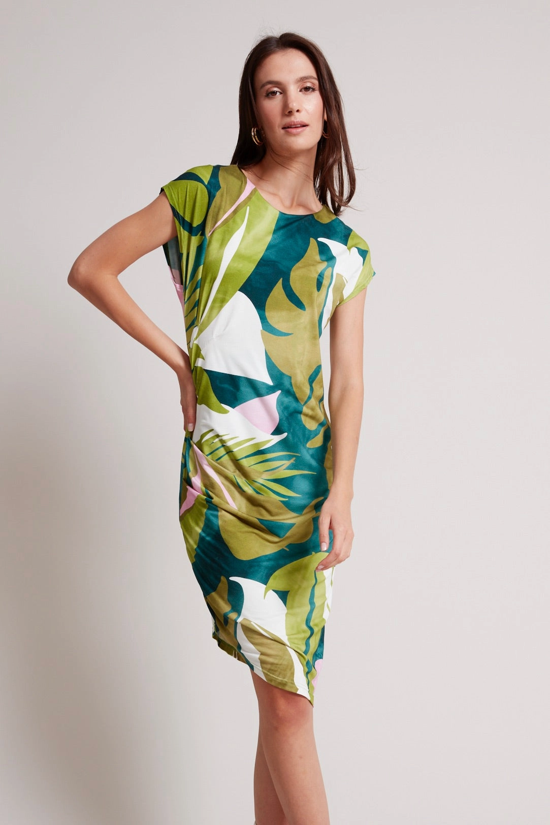 Trend Detail Night Charm Tammy Bodycon Dress - Green/Pink