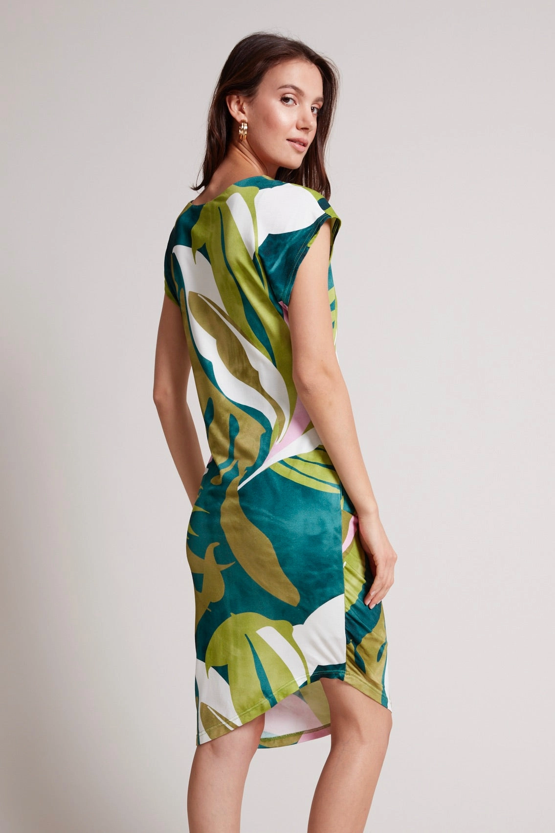 Tammy Bodycon Dress - Green/Pink Smooth-Finish Rural Charm