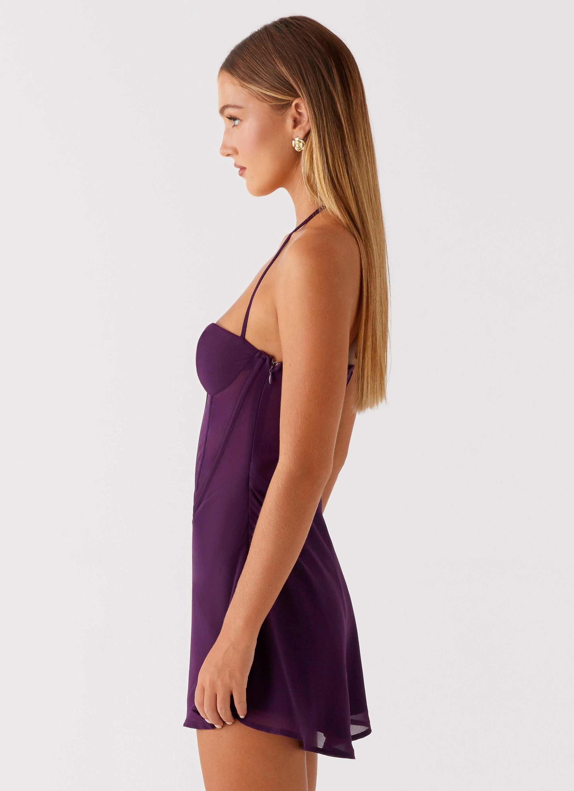 Gabrietta Mini Dress - Plum Floral Comfort