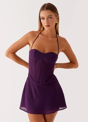 Gabrietta Mini Dress - Plum Modern Soft