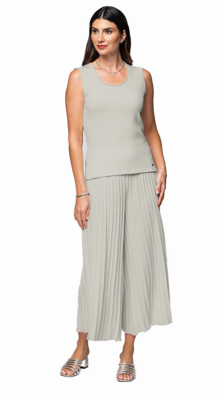 Terry Tank Top, Beige Versatile Clothing