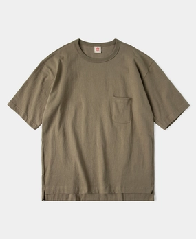 9.8 oz Cotton Classic Pocket T-Shirt - Khaki Soft Touch Texture Layering Comfort Wear
