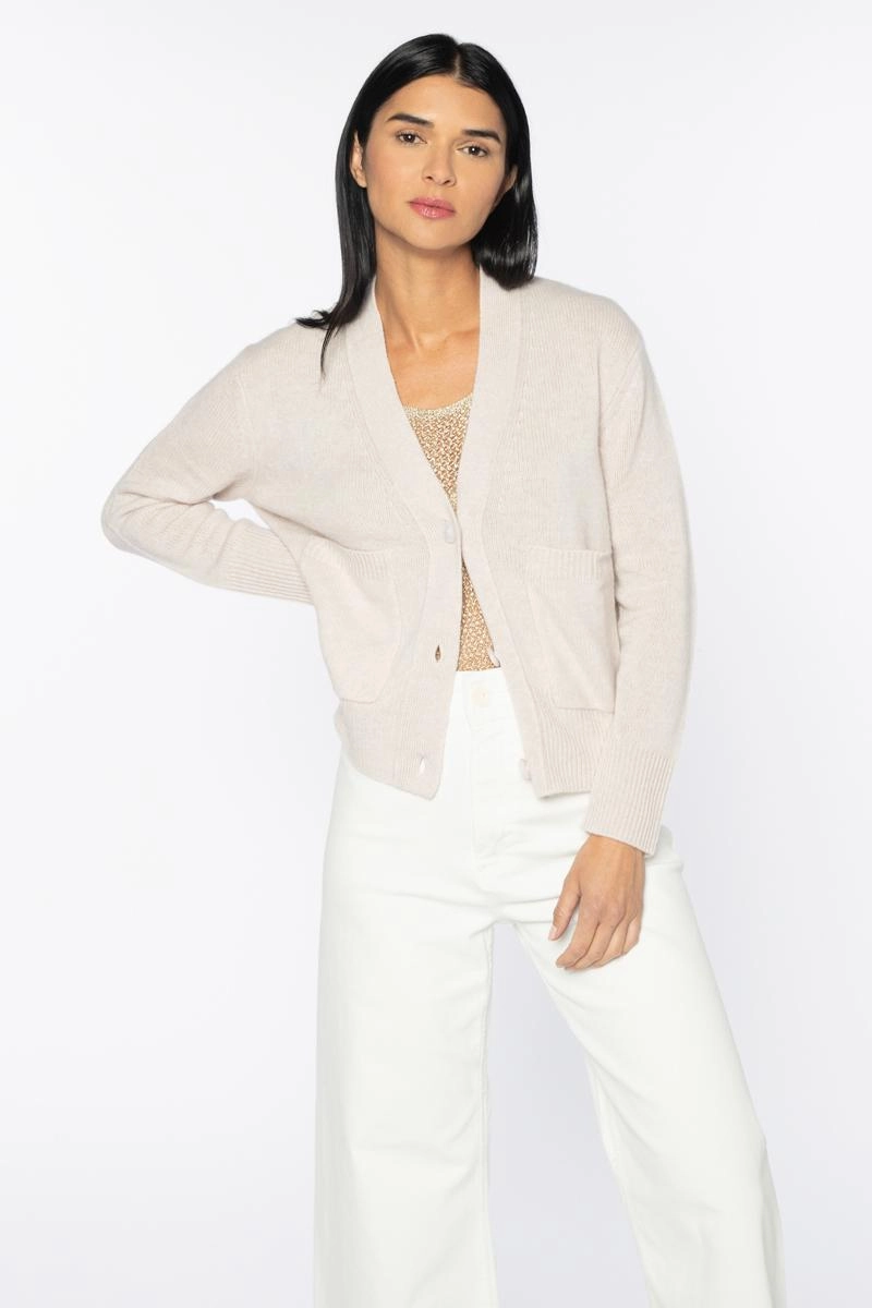 No Bulk Pocket Vee Cardigan