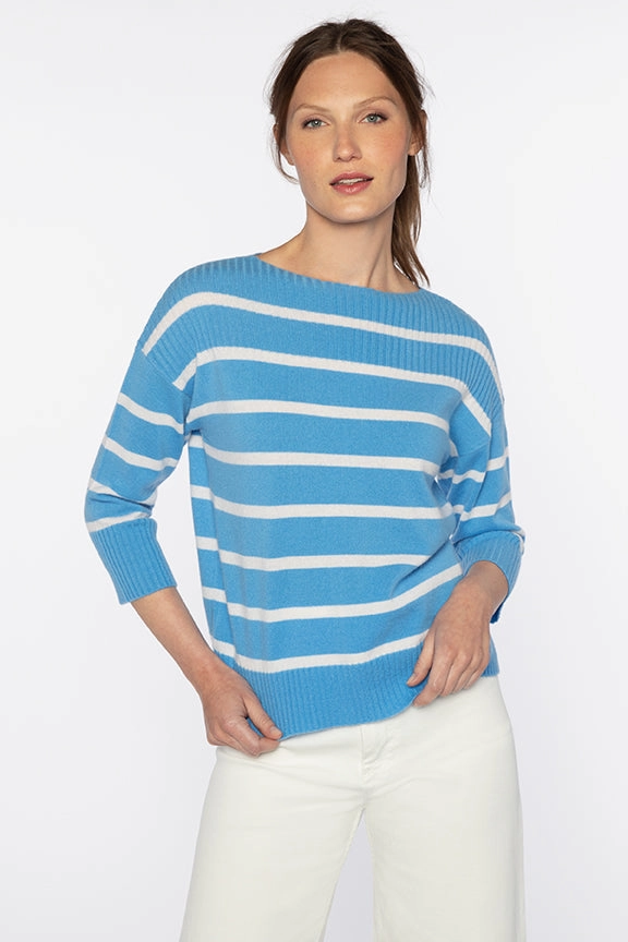 All Season Knitwear Rib Yoke Stripe Pullover