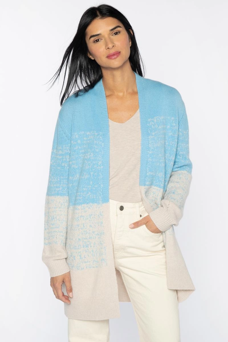 Ombre Long Cardigan Warm Outfit