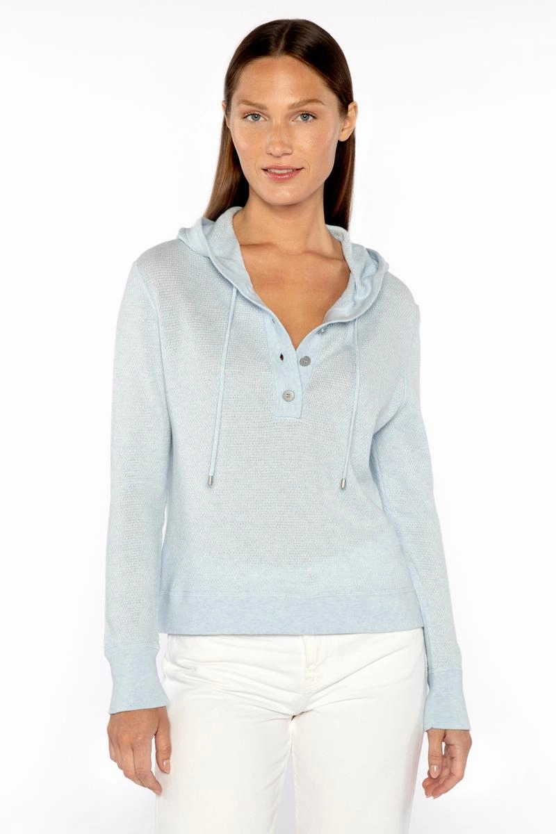 Ultimate Layering Resilient Stretch Fabric Textured Pullover Hoodie