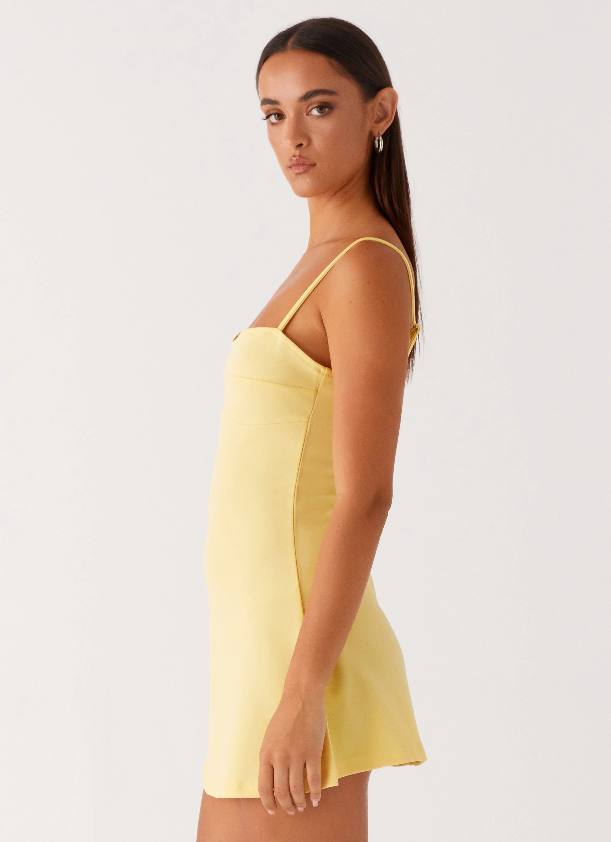 Cindy Mini Dress - Yellow Fashionable Look Beach Walk