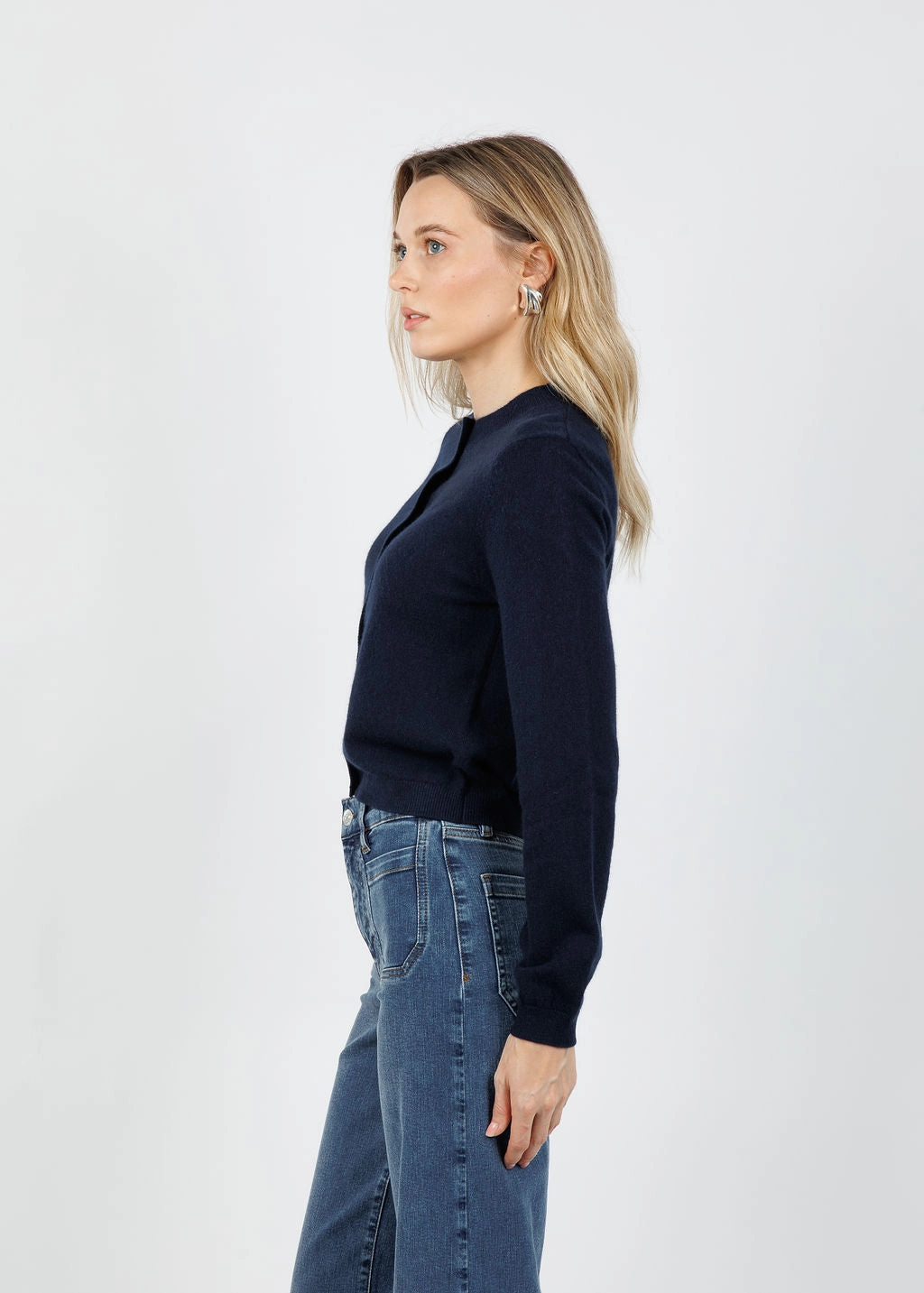 Soft Feel Eco Certified Fabrications Classic Boyfriend Cardigan - Midnight