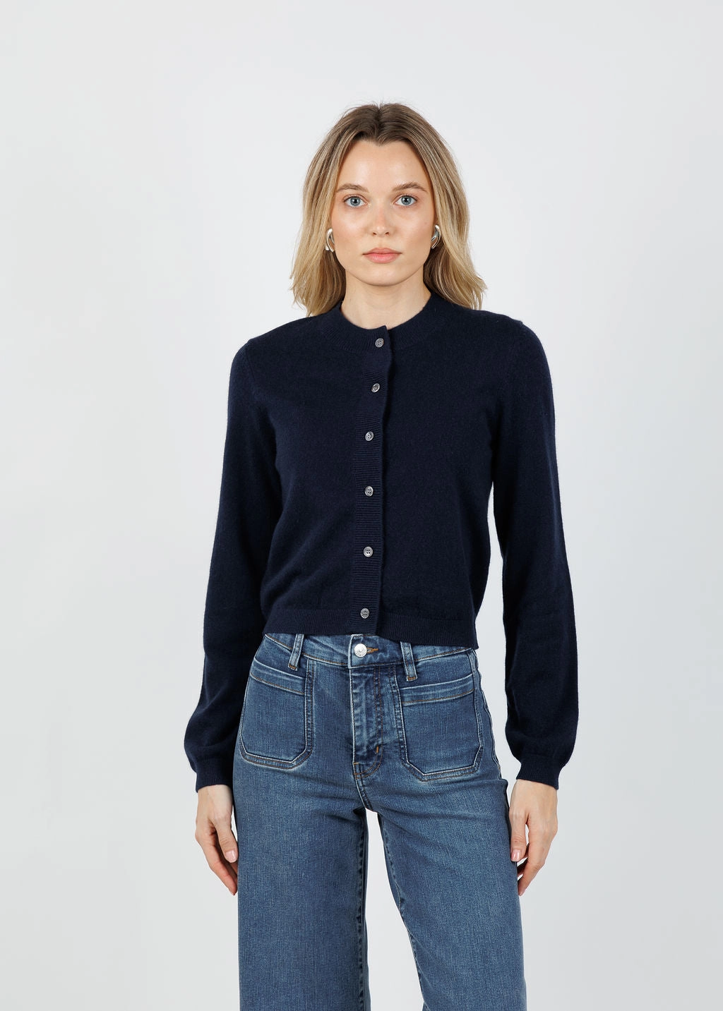 Classic Boyfriend Cardigan - Midnight Fashionable Look