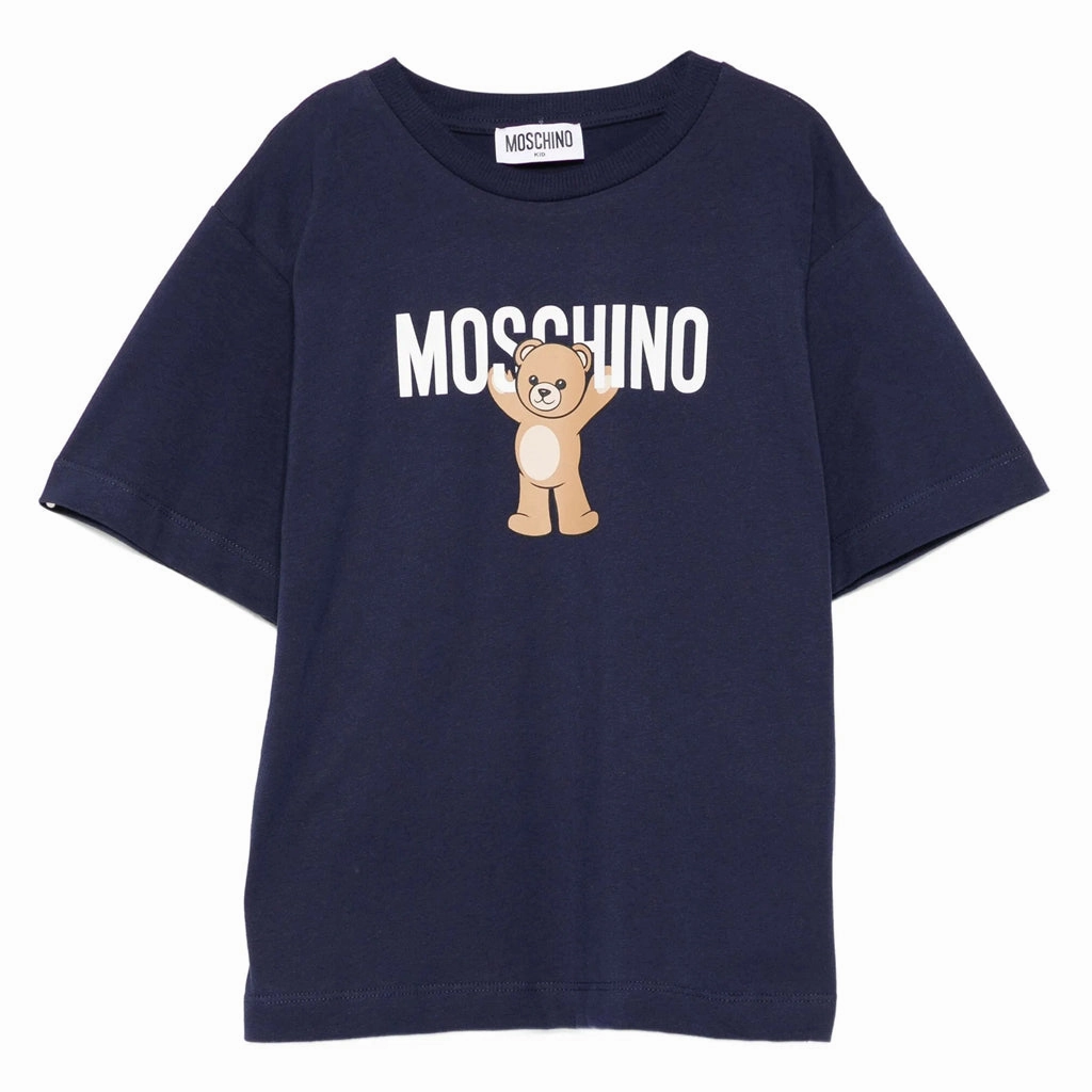 Anti Static Finish Moschino Kids Teddy Logo Maxi T-shirt