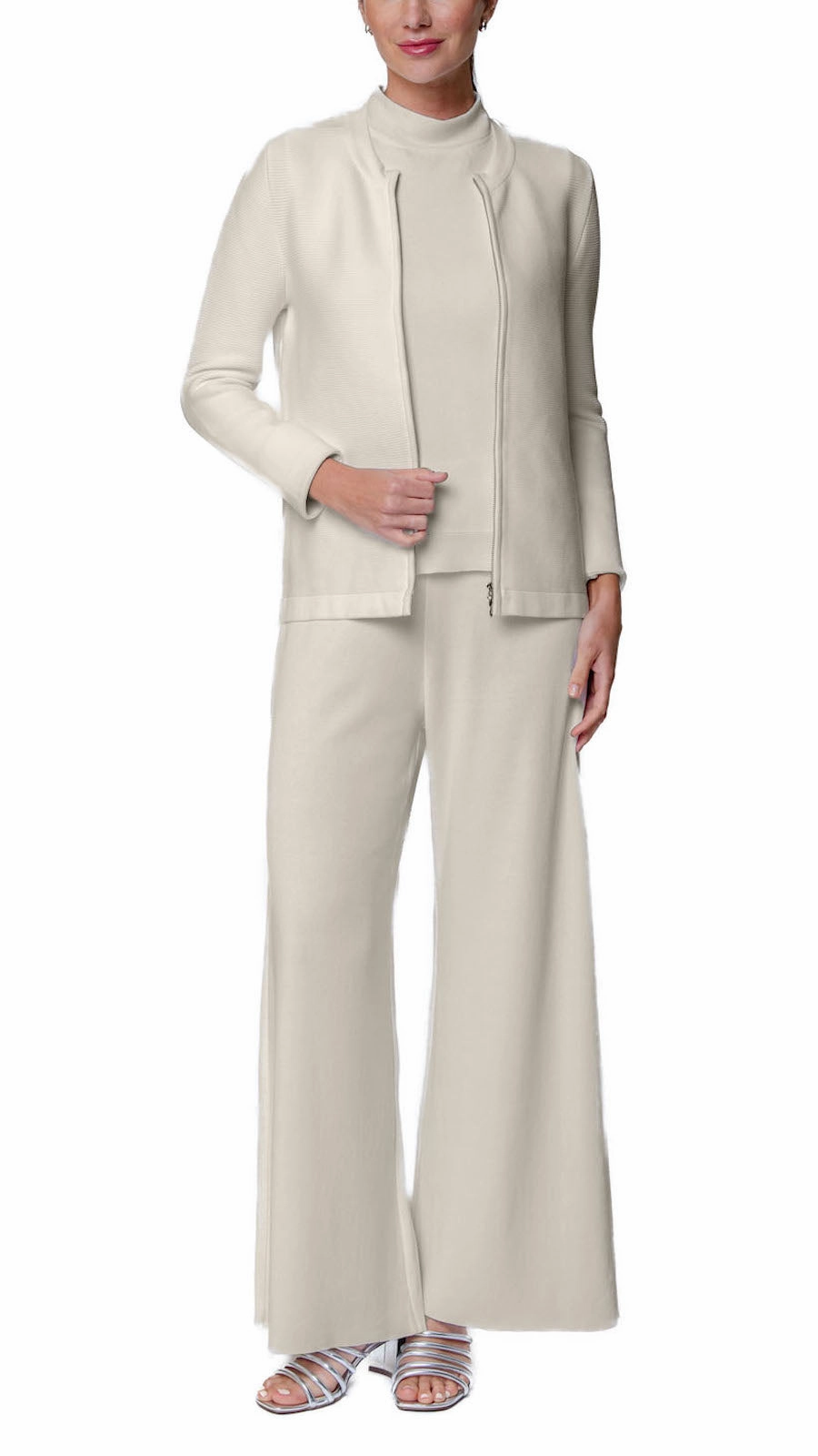 Meg Ripple-Knit Jacket - Beige Everyday Layers WeatherproofCoating