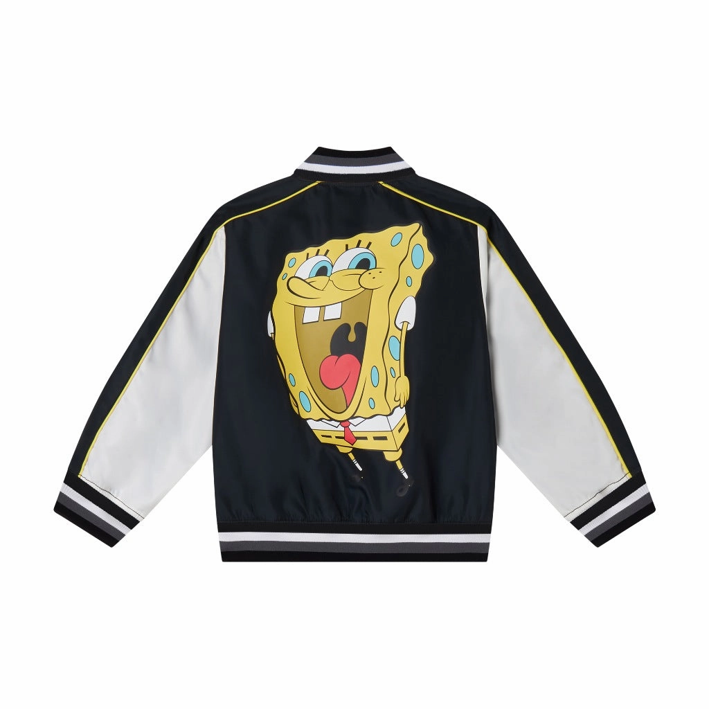 Stella McCartney Kids SpongeBob Varsity Bomber Jacket Collar Stabilization System Cozy Street Style