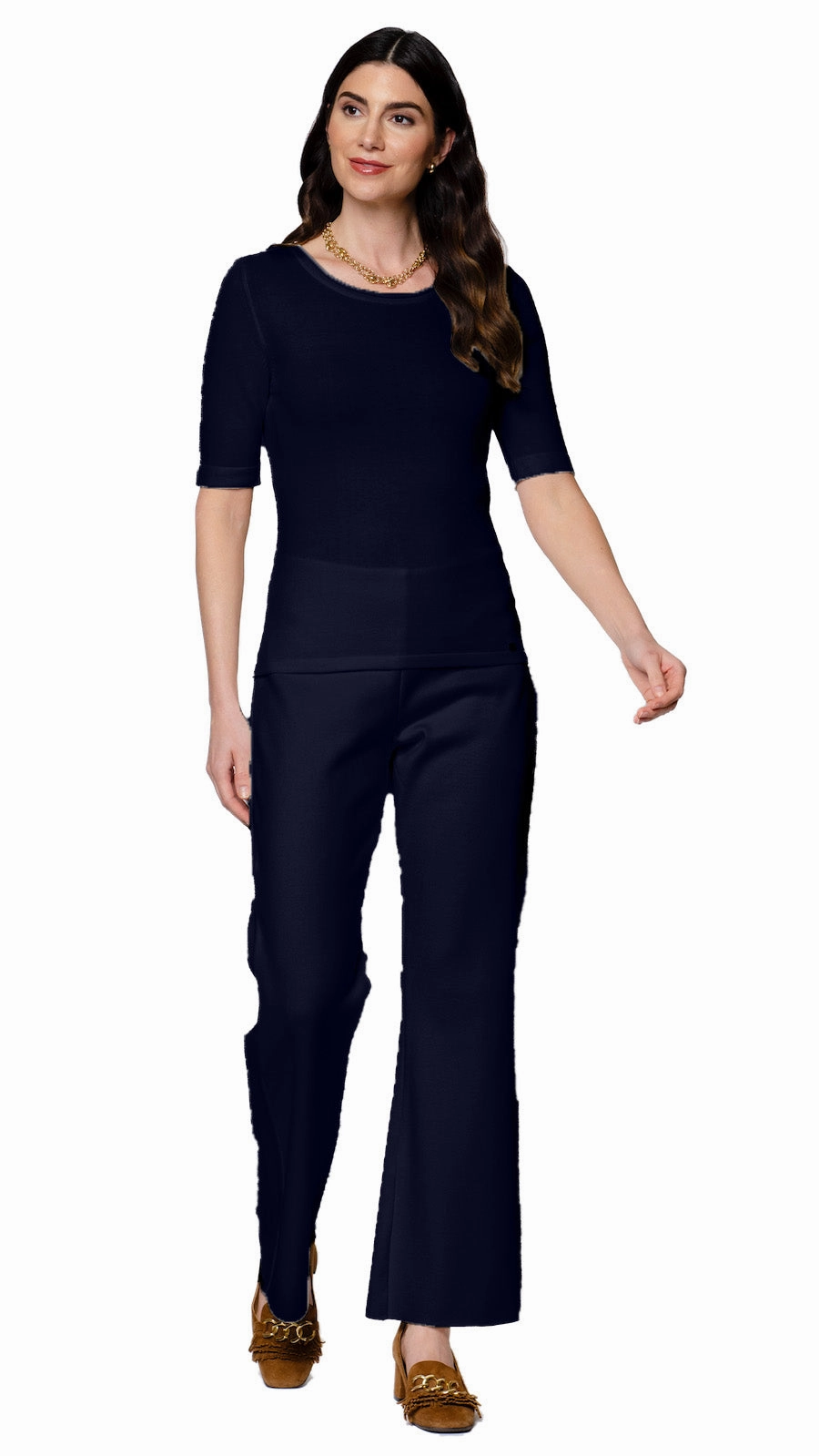 Gym Appropriate Cecilia Short Sleeved Crew-Neck Top - Black