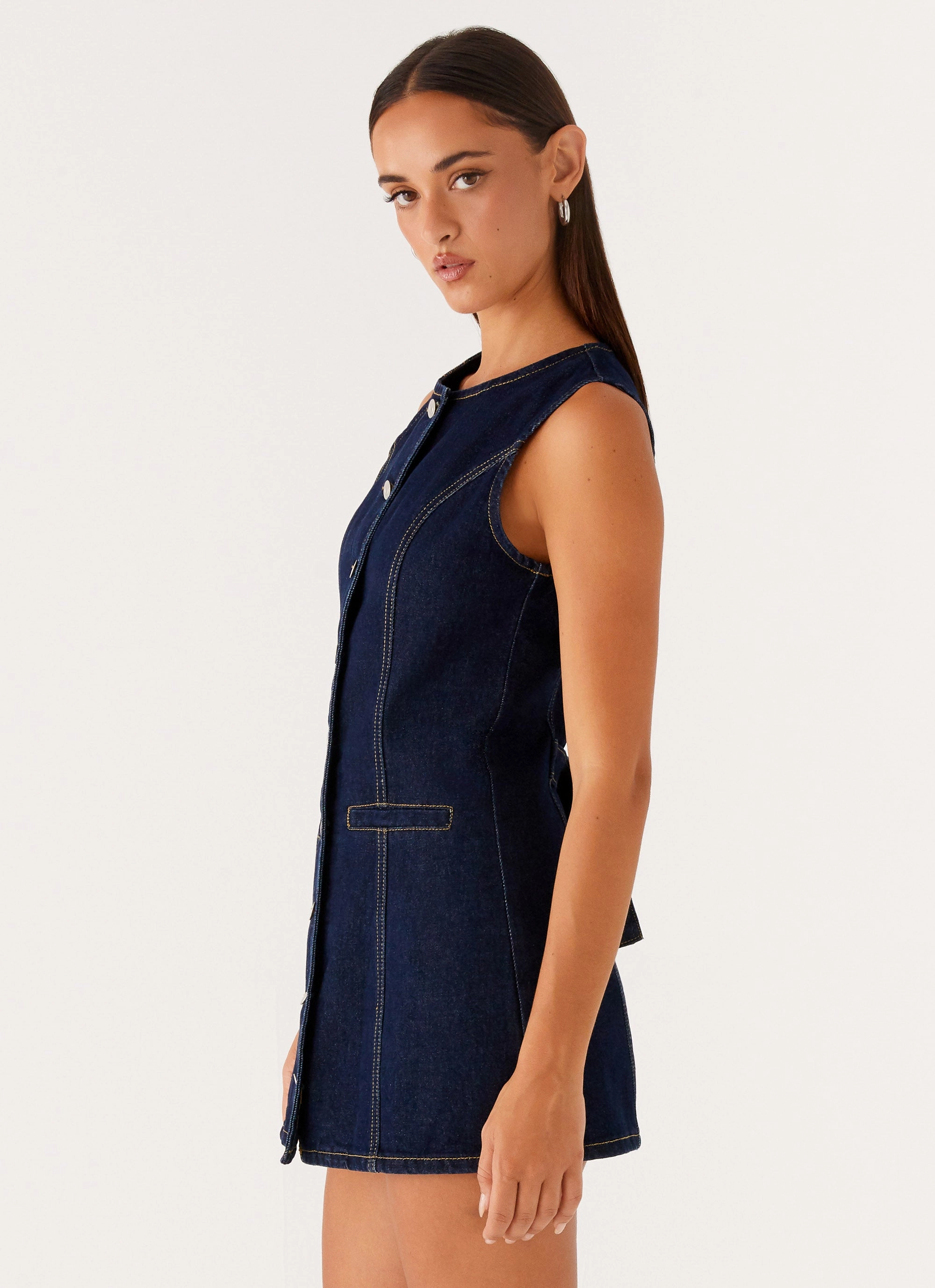 Free Shape Eye Catching Dolton Mini Dress - Indigo