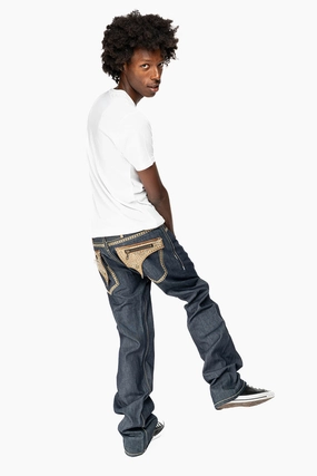 Weekender Wear City Walk Autumn Days Lightweight CLINT IN RINSE WASH  BROWN LEATHER ZIPPER FLAPS FULLY EMBELLISHED WITH CRYSTALS AND STUDS