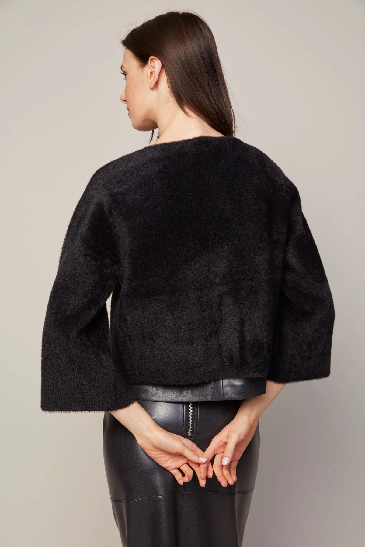 Bronte Buttoned Front Cardigan With Patch Pockets - Black Knit Comfort