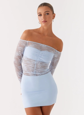 All Purpose Collide Lace Mini Dress - Blue