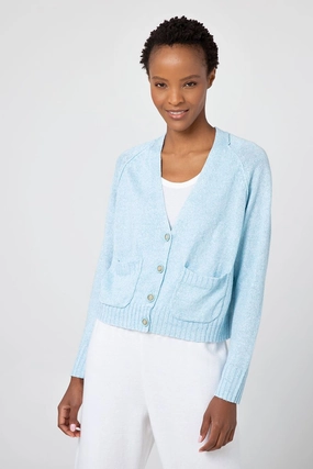 Button Crop Cardigan Subtle pattern decorative element