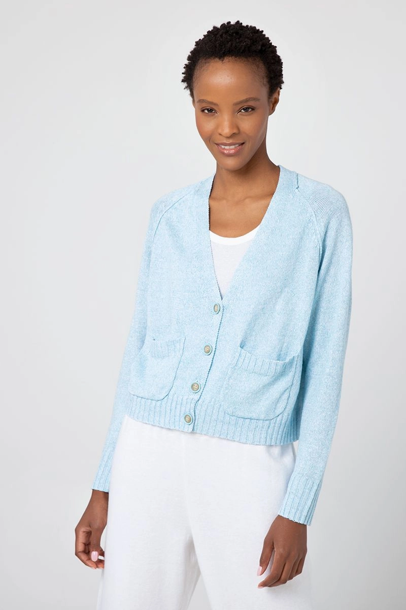 Mature Elegance Seasonal Essential Button Crop Cardigan