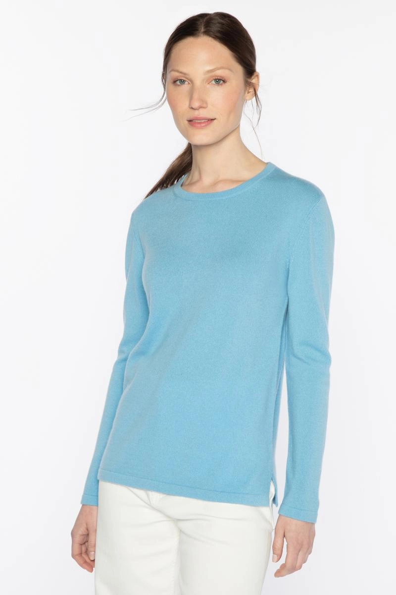 Breathable mesh lining Sophisticated Layers Long Sleeve Cashmere Crew
