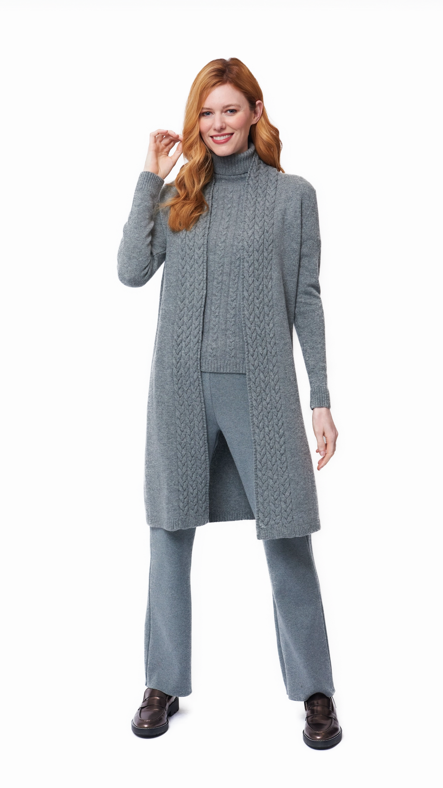 Modular Attachment Minimalist Design Monique Milano-Knit Boot Leg  Pants - Gray