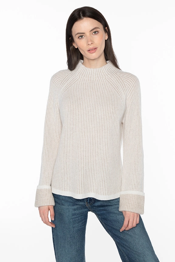 Perfect Knit Plaited Rib Funnel Sweater