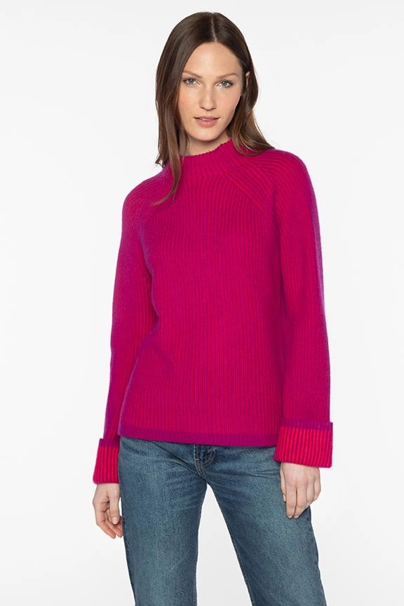 Plaited Rib Funnel Sweater casual knitwear Flex Fit