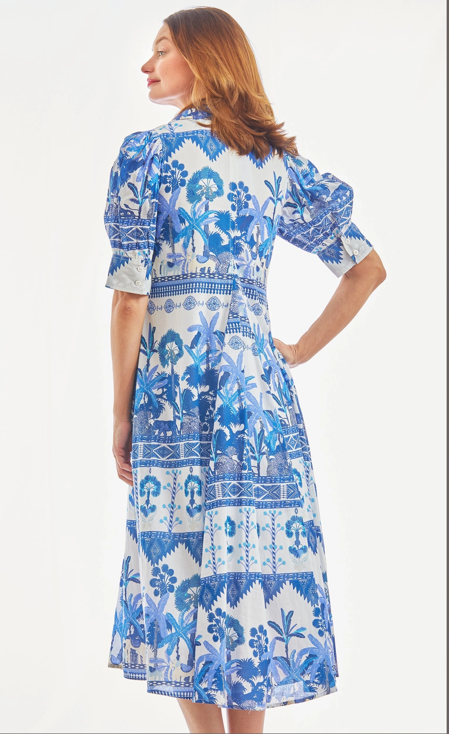 Montauk Dress - Ikat Print Blues Air Comfort