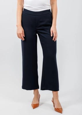 Ultimate Wear Pull-on style Chiara Crop Floating Crepe Pants - Navy