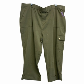 Pants Cargo & Utility By Susan Graver In Green, Size:3X Comfort Stretch