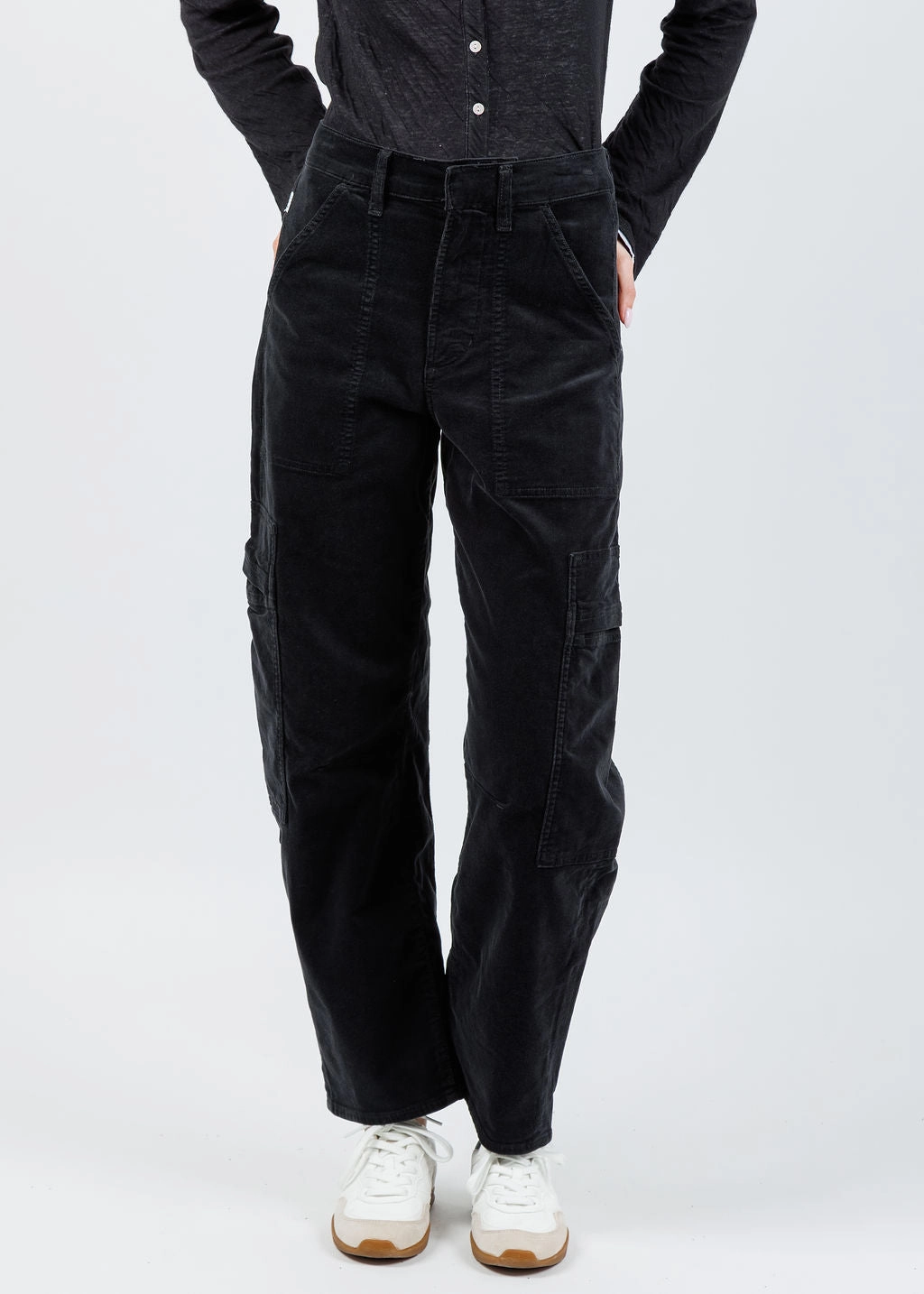 MoistureControlLiner Marcelle Low Slung Easy Cargo Corduroy - Charcoal