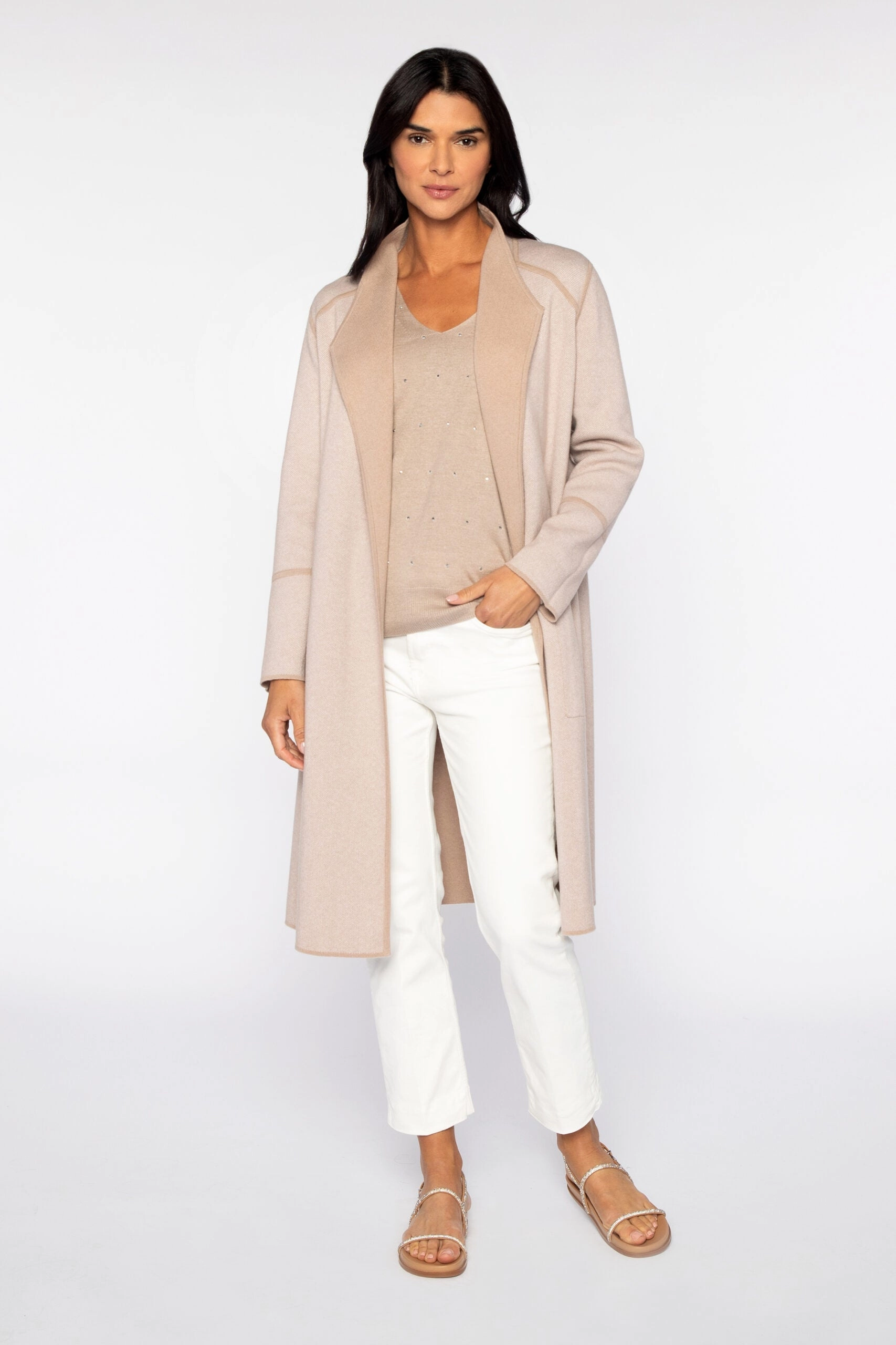Effortless Layering Reversible Drape Front Cardigan
