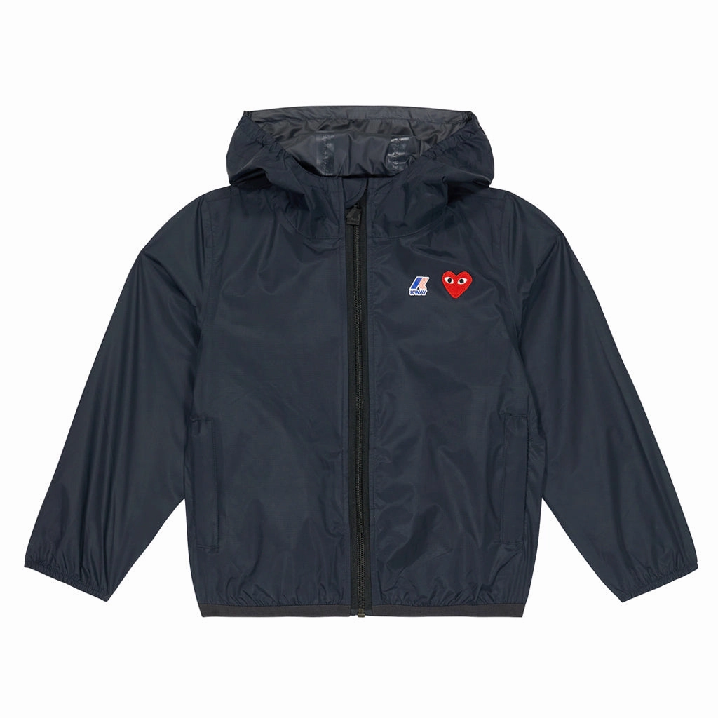 Comme Des Comme Des Gar?ons Play Kids Gar?ons Play Kids X K-Way Claude Zip-Up Hoodie Noise Reduced Fastener System All Weather Adaptability
