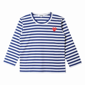 Comme Des Gar?ons Play Kids Striped Heart Logo T-Shirt brandable