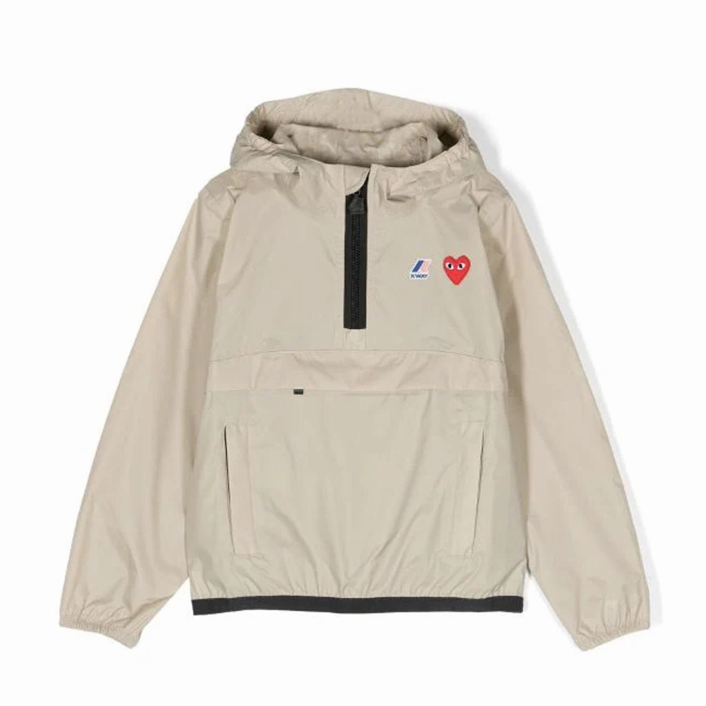 Comme Des Gar?ons Play Kids X K-Way Claude Half Zip Hoodie Flexible Fleece Lining