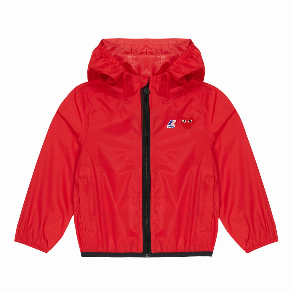 Comme Des Gar?ons Play Kids X K-Way Claude Zip-Up Hoodie Ultra Compact Packing Design DurableStitching