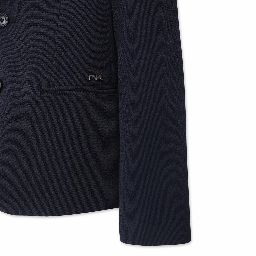 Neutral Style RubberizedButtonClosures Emporio Armani Junior Blazer Jacket