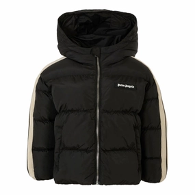 Palm Angels Kids PA Track Hooded Puffer Jacket Seamless Design