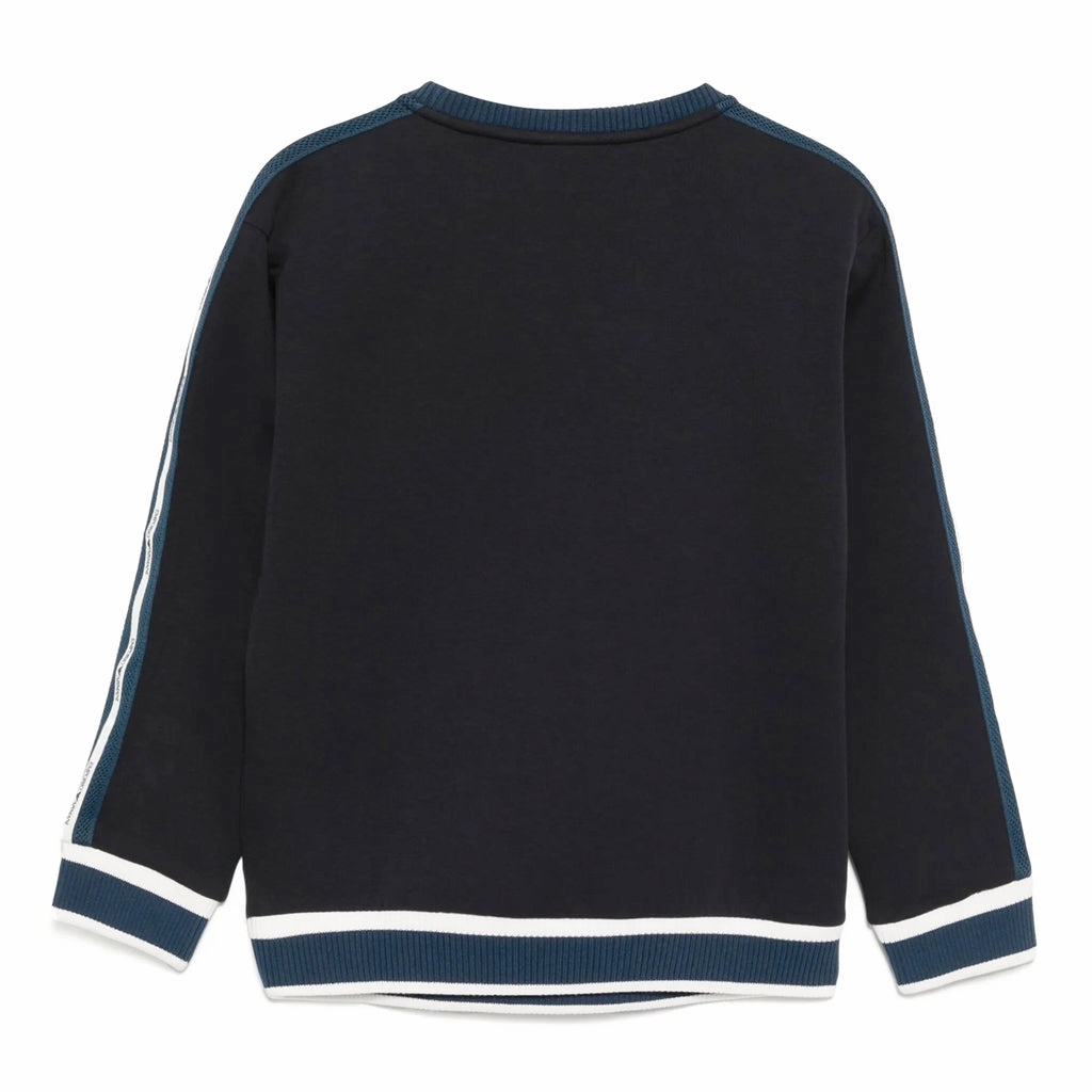 Multi pockets Crisp Look Emporio Armani Junior Striped Trim Sweater