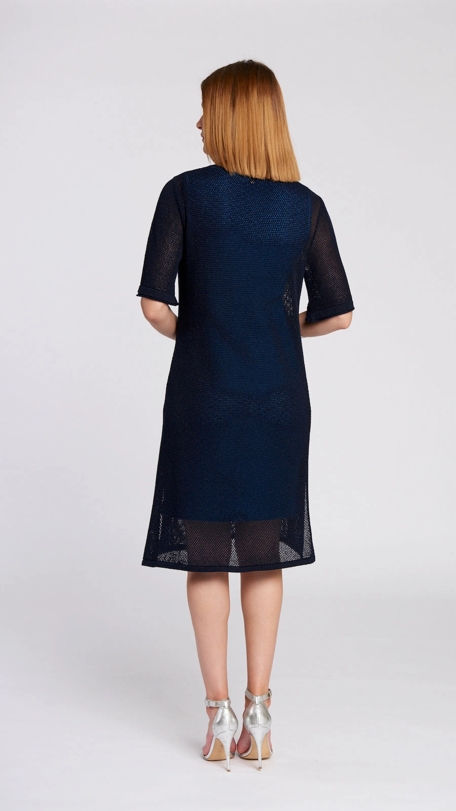 CONTEMPO Dahlia Mesh Long Cardigan - Shimmery Navy Everyday knitwear