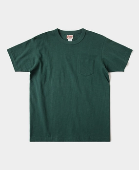 Loopwheel Tubular Slub Cotton Pocket T-Shirt - Green Travel Comfort Style
