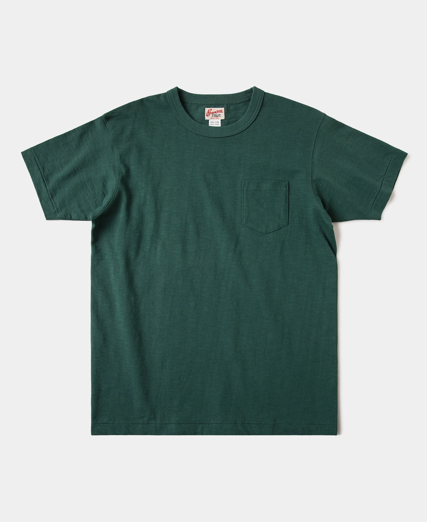 Loopwheel Tubular Slub Cotton Pocket T-Shirt - Green Travel Comfort Style
