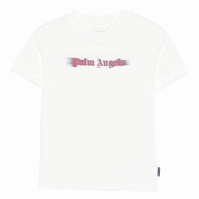 Palm Angels Kids Blurred Logo Regular T-shirt Durable Material Cozy Layering